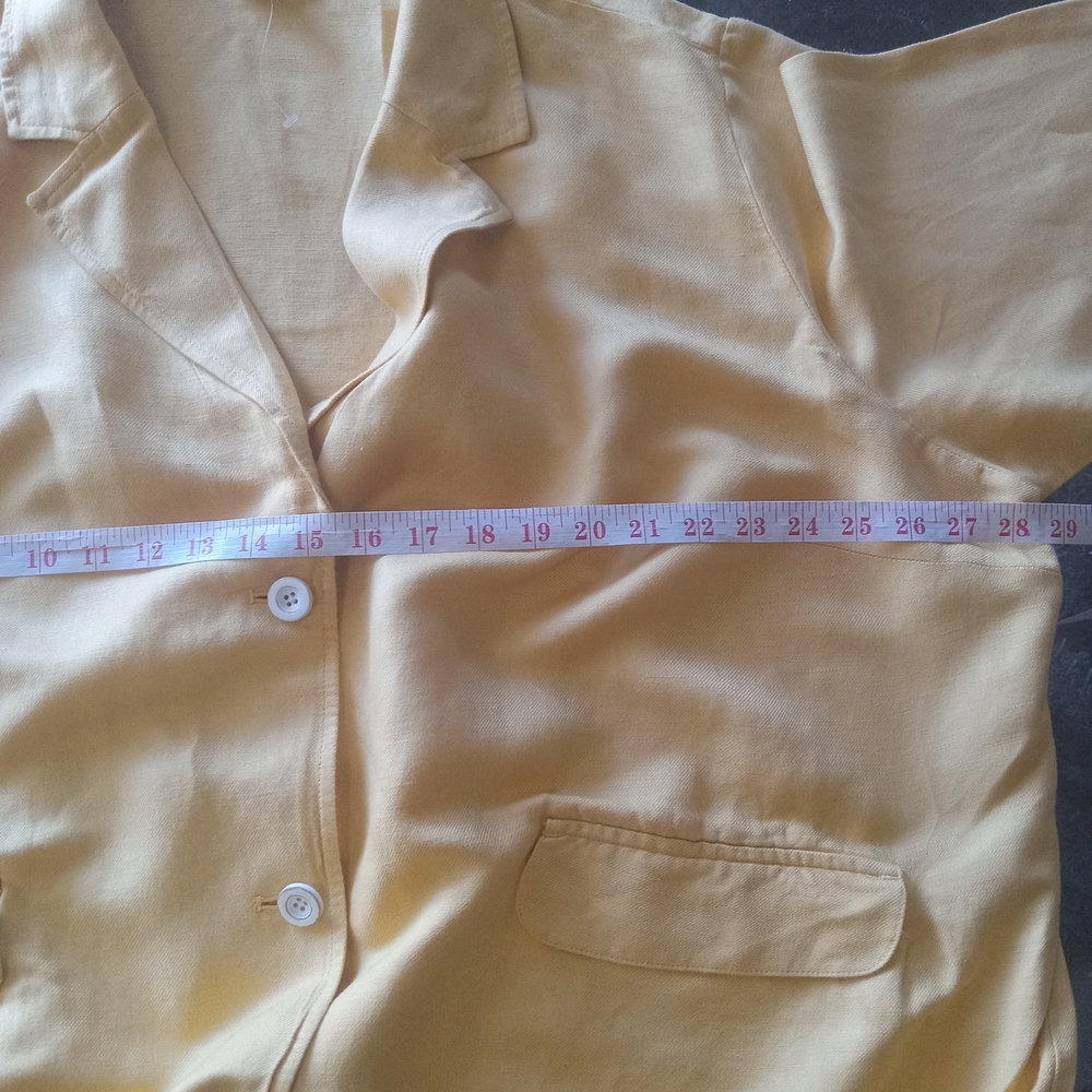 J. Jill Women's Yellow Linen Blend Drawstring Plus Size Jacket Size 3X - Picture 8 of 9